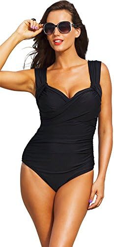 Tropiculture Women's Crossover Swimsuit 10 Black