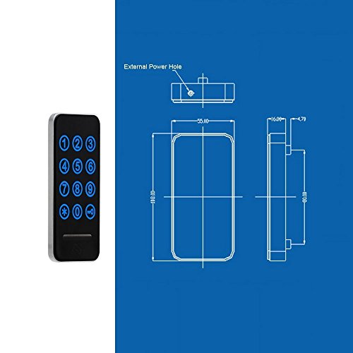 Electronic Cabinet Lock Kit Set, Digital Touch Keypad Lock, Password Entry and RFID Card / Wristband Entry, Keyless Door Lock Knob