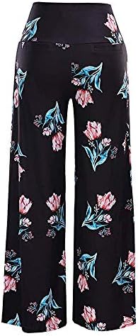 Women Wide Leg Pants☃Foncircle Daily Casual Loose Print Stretchy Long Pants