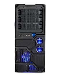 Gabinete metálico Apevia X-Sniper 2 con ventana lateral azul X-SNIPER2-BL, Azul