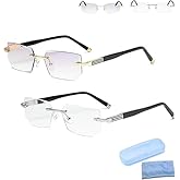 CY. fangzhi 2PCS No Blue Vision Glasses, Blue Light Blocking Glasses, for Reading, Computer or TV