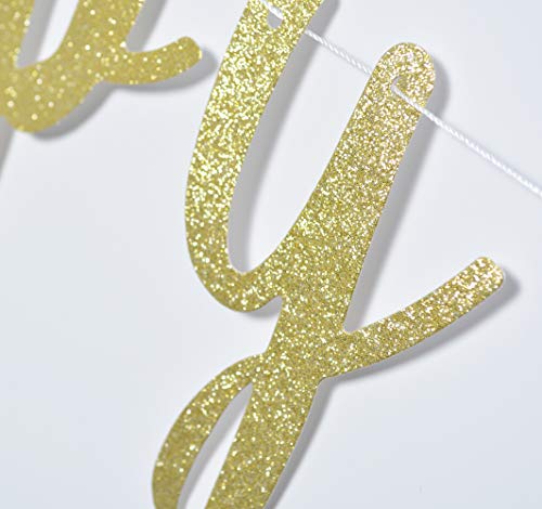 Happy-40th-Birthday-Banner-for-40th-Birthday-Party-Pre-Strung-Decorations-Gold-Black-Glitter