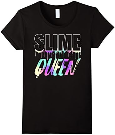 Women's Slime Queen Pastel Slimey Dripping T-Shirt Small Black