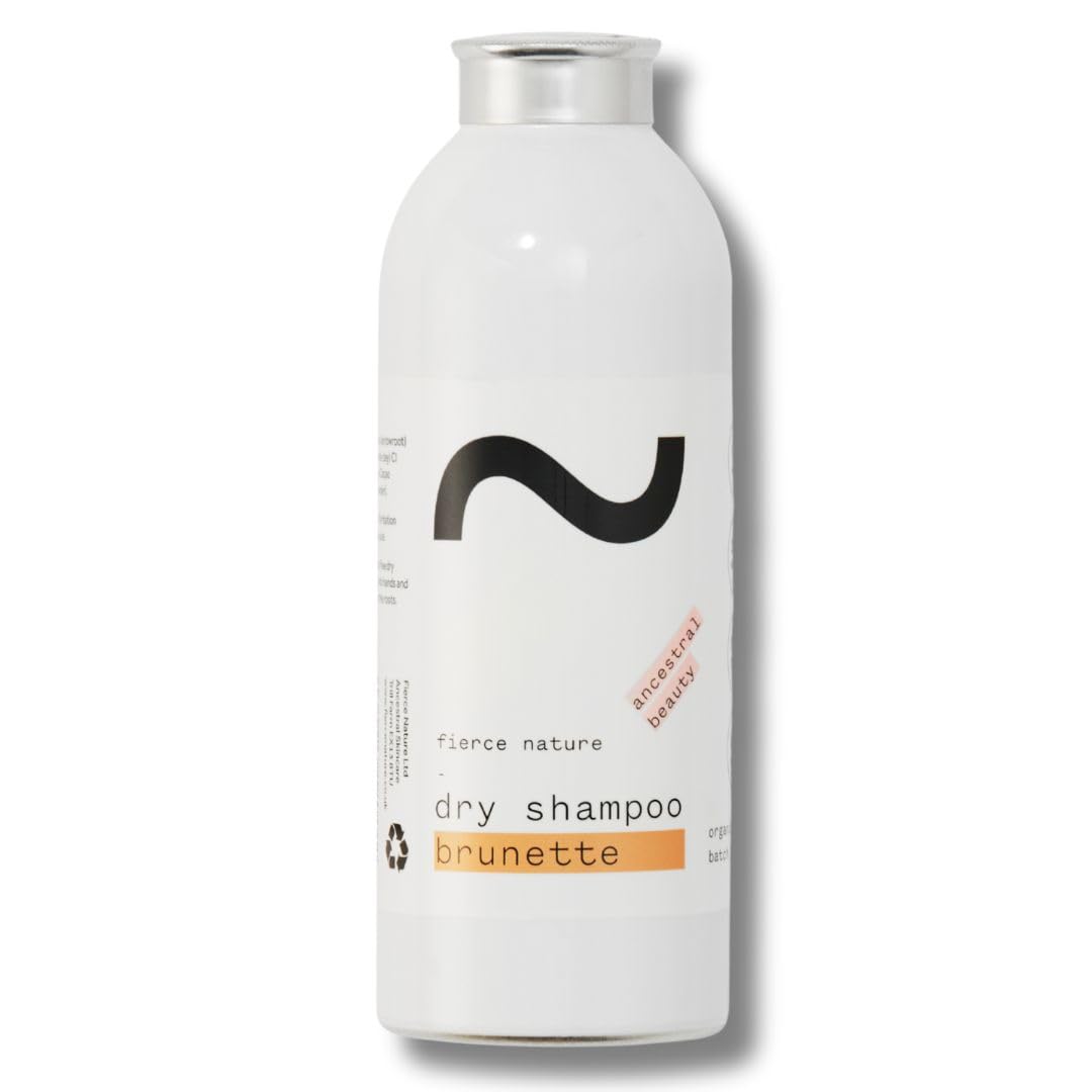 Fierce Nature Ancestral Beauty Dry Shampoo, Nourishing Brunette, Must-Have Hair Products for Straight, Wavy and Curly, Dry Natural Shampoo for Brown Hair, Unscented