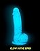 Pure Love 7.5 Inch Silicone Dildo with Suction Cup, Glow in The Dark Blue Dong, Adult Sex Toy, Marble Pattern, Full Silicone, Harness Compatible