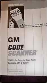 GM CODE SCANNER MANUAL CP9001 Car Computer Code Reader Domestic GM