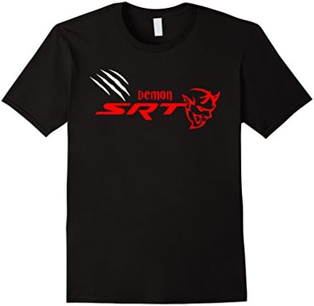 Mens DODGE SRT DEMON T SHIRT, Hell cat shirt, Scratch White V3 Small Black