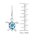 Sterling Silver, Gold Tone or Rose Tone Created Blue, White or Pink Opal Turtle Dangle Earrings