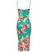 FashionMark New Womens Celeb Floral Tropical Print Bodycon Midi Dress Green