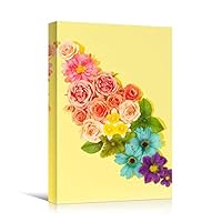 Canvas Wall Art Assorted Petals Colorful Farmhouse/Country Floral Multicolor Patterns Photography - 12x18 inches
