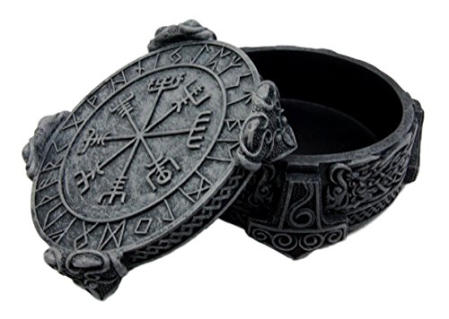 image for Atlantic Collectibles Norse Mythology Thor Mjolnir Hammer Vegviser Mag