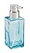 mDesign Glass Foaming Soap Dispenser Pumps - Set of 2, Blue/Brushed, Clear/Brushed