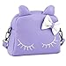 CMK Trendy Kids Cute Little Girls Cat Purse for Toddler Kids Mini Backpack Bags with Bows (82003_Purple), regular