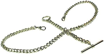 Old Father Time SILVER Double Albert Pocket Watch Chain-916W