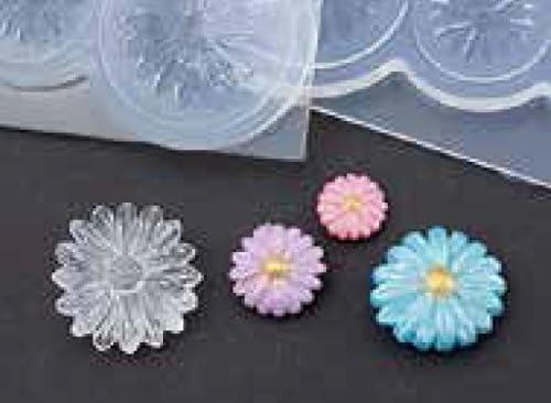 Amazon Co Jp Uvクラフトレジン Ka138 シリコンモールド クレイジュエリー デイジー フラワー 花 両面型 レジン 粘土 ホビー