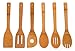 Heselian Premium Kitchen Cooking Utensils Bamboo Spoon Spatula, 100% Bamboo, 6 of Set