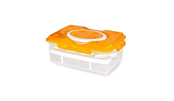 Desconocido Huevera de Doble Capa con 24 Rejillas para Cocina ...