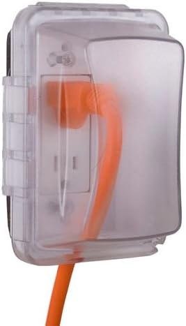 TayMacMM410CW Weatherproof Nonmetallic Standard Depth in-Use Device Cover with 16-in-1 Configurations and Clear Cover, White Base