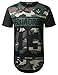 URBANCREWS Mens Hipster Hip Hop Camouflage Graphic Print Longline T-Shirt