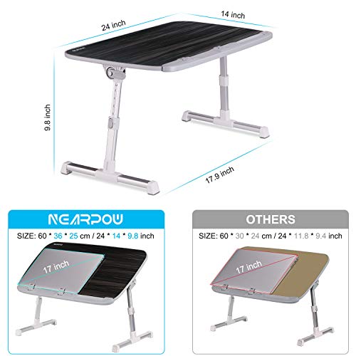 NEARPOW Laptop Desk for Bed, Larger Size Bed Table Laptop Bed Tray, Height and Angle Adjustable