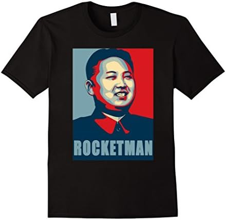 Mens ROCKETMAN Kim Jong Un Funny Meme T shirt XL Black