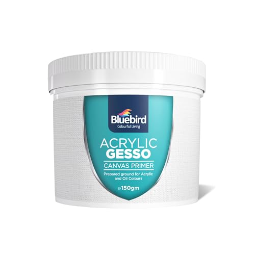 BLUEBIRD Heavy Gesso Primer for Acrylic Painting, White, 5.3Oz / 150 GM