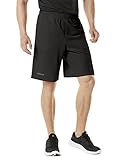 TM-MBS01-BLK_Large Tesla Men's Active Shorts Sports Performance HyperDri II With Pockets MBS01