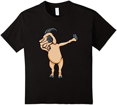 unisex-child Long Horned Goat Dabbing Funny Dance Move Dab Gift Tee Shirt 12 Black