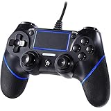 Cypin PS4 Wired Game Controller, USB Wired Dual Shock Gamepad for Playstation 4 /Slim/pro, Playstation 3 and PC, Cable Length 6.5ft, Blueblack