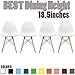 2xhome Modern Plastic Side Dining Chairs No Arms with Back Natural Wood Wooden Legs, Set of 4, White, Set of 4