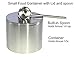 Salt Cellar, Spice Jars Stainless Steel, Grind Gourmet Storage Spice Jars Silver Cellar With Spoon Solid Stainless Steel Holder (1.58