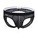 YiZYiF Men's Sexy Buttocks Hollow-Out Thong Mesh Bikini Briefs Underwear Black X-Large