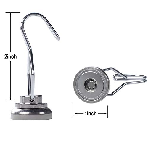 Wofirm Swivel Swing Powerful Magnetic Hooks 55LBS, Strong Neodymium Magnetic Hook, Suitable for Refrigerators and Other Magnetic Surfaces, Pack of 6