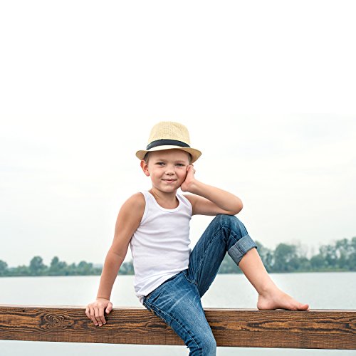 Coobey 5 Pack Kids Boys' Cotton Tank Top Undershirts Soft Undershirt Tees (3T/4T, Mixed 5 Colors)