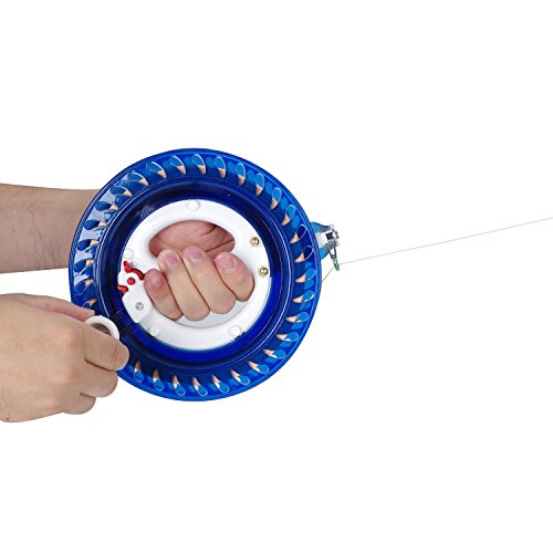 kizh Kite Reel Winder, Kite Line Winder Winding Reel Grip Wheel Handle with 656ft Durable String and Lock Function Professional Outdoor Kite Accessories（Blue） - Thumbnail 4