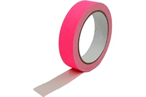 SICCOMA Fluorescent Pink Gaffer Tape Neon Pink Gaffers Spike Tape Black Light UV Reactive Fluorescent Spike Tape for Stage,Party Play Grid Floors Color Coding Art Crafts(1IN x 33 Feet) (Pink)