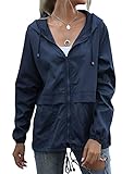 Muzeca Women's Waterproof Raincoat Lightweight Rain