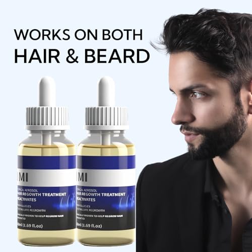 Hair Loss Serum 2 x 50 ml, Hair Growth Serum with Biotin, Lightweight Hair Densifier for Men and Women, Strengthening Hair Serum for Fine, Weak and Damaged Hair, Blue