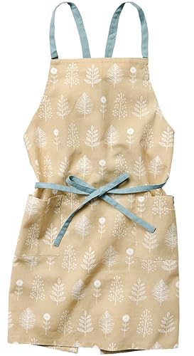 レップ(Rep) habituel(アビチュアル) エプロン ベージュ 花柄 着丈73×幅84cm ポケット付き 綿100%使用 洗濯機対応 レディース 女性用 肩掛け 前結び おしゃれ かわいい キッチン 料理用 カフェ 479605