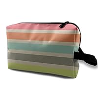 Jingclor Travel Case Cosmetic Storage Bags Colorful Line Funny Graphics Makeup Clutch Pouch Zipper Wallet Pencil Holder