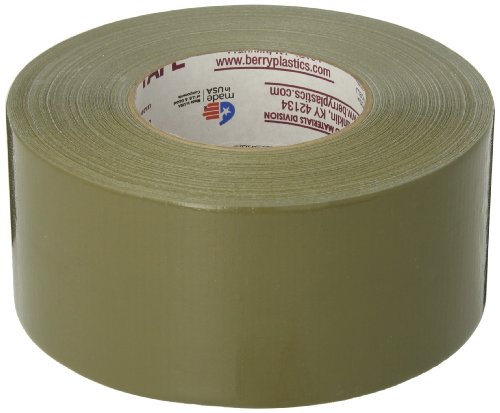 Nashua 398 Polyethylene Coated Cloth Professional Grade Duct Tape, 55m Length x 72mm Width, Olive Drab