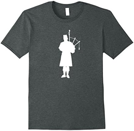 Mens Scottish Bagpiper in a Kilt Silhouette Shirt 3XL Dark Heather