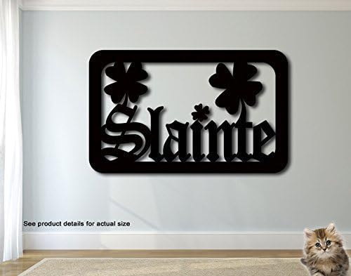 Slainte Good Health Cheers Irish Metal Wall Art Sign Steel 18" Wide x 11" Tall Wall Decor, wall art Bar Art Man Cave St Patrick's Day