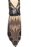 BABEYOND Women's V Neck 1920s Embellished Gatsby Sequin Flapper Dress