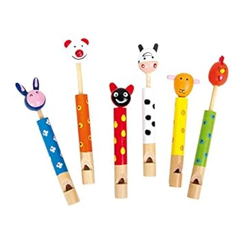 small foot 7744 Lotusflöte, mit unterschiedlichen Tiermotiven, 6er Set, ab 3 Jahren