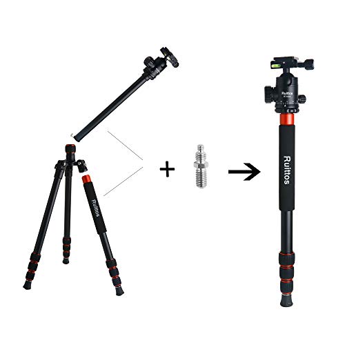 Ruittos Tripod, 63inch Camera Tripod Monopod with 360 Panoramic Ball Head, Aluminum Alloy Portable Compact Lightweight Tripod for DSLR/SLR Digital Cameras, Canon Rebel T6i Nikon D7000 Sony Alpha A7