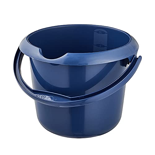keeeper Seau avec Graduation Intégrée et Poignée Ergonomique, 5 L, Mika Eco Line, Eco Bleu
