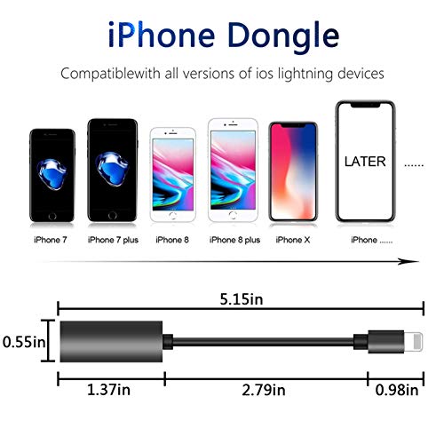 Headphone Adapter for iPhone Charger Jack AUX Audio 3.5 mm Jack Adapter for iPhone Adapter Splitter Earphone for iPhone 7/7p/8/8p/11/X Dongle Accessory Connector Compatible Audio + Charge Adapter