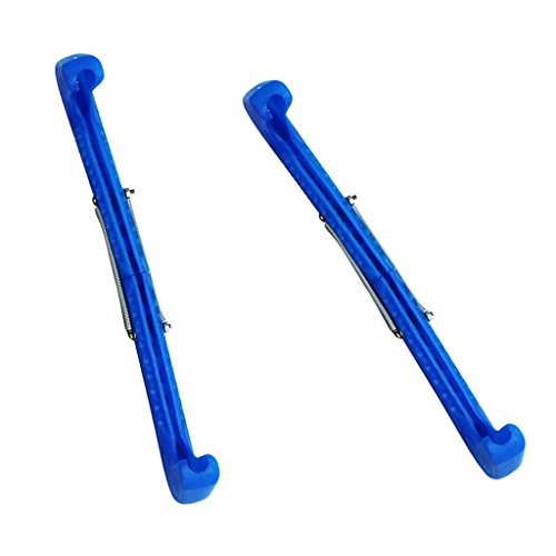 Ice Skate Guards Plastic Ice Skate Walking Blade Guards Protector Covers Adjustable (Blue)