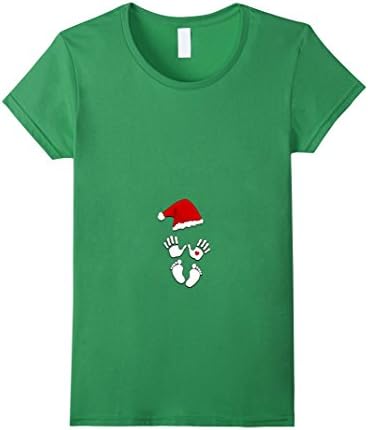 Women's Baby Bump First Christmas Pregnancy Shirts Humor Large Grass